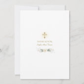 Invitation Luxe Verdure Blanc Floral Dédication Fille (Dos)