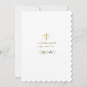 Invitation Luxe Verdure Blanc Floral Fille Confirmation (Dos)
