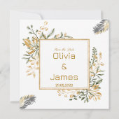 Invitation Luxe Vert Doré pour jour spécial (Dos)
