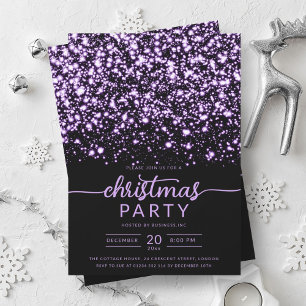 Invitation Luxe violet hiver brillant Stars Company Xmas