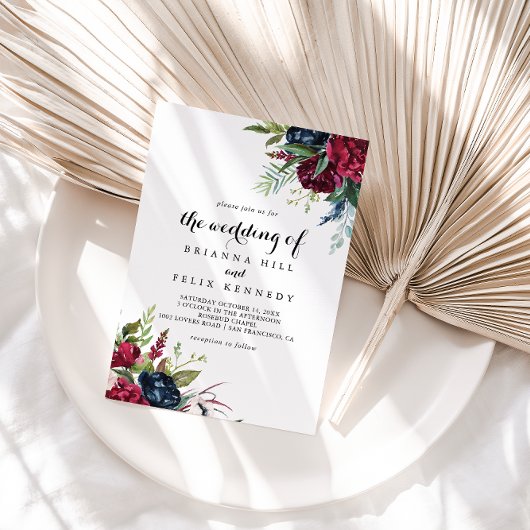 Invitation Luxe Whimsical Boho Floral Mariage