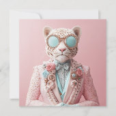 Invitation Luxueuse élégance léopard rose (Devant)