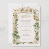Invitation Luxueuse Gold Floral Mariage islamique Suite (Devant)