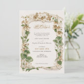 Invitation Luxueuse Gold Floral Mariage islamique Suite (Debout devant)