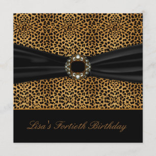 Invitation Luxueuse Léopard Fête du 40e anniversaire