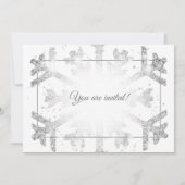 Invitation Luxueuse Parties scintillant Argent Xmas Ribbon de (Dos)