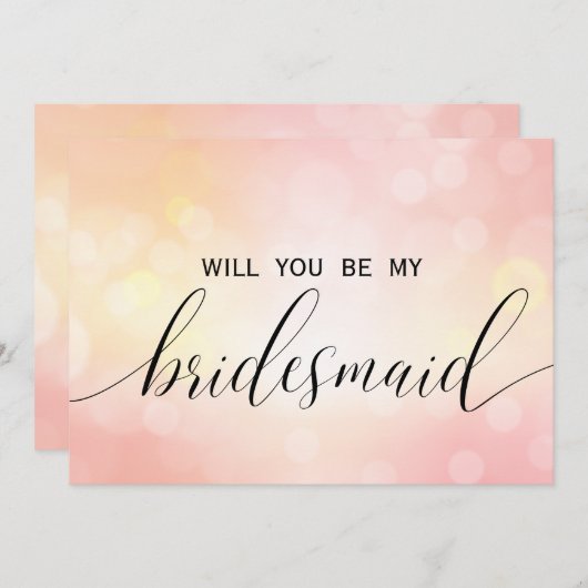 Invitation Luxueuse Parties scintillant Rose Vous Serez Ma Fe (Devant / Derrière)