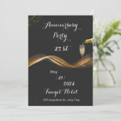 Invitation luxueuse pour un 25e anniversaire en or (Debout devant)
