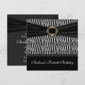 Invitation Luxueuse Zebra Jewel Womans 40ème anniversaire fêt (Devant / Derrière)