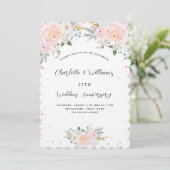 Invitation Luxueux anniversaire de mariage de 25 ans à fleurs (Debout devant)