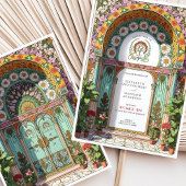 Invitation Luxueux Arc Floral Art Nouveau Mariage