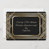 Invitation Luxueux Art Déco Or Grande  M'accompagnerez-vous à (Dos)