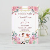 Invitation Luxueux Boho Floral Mariage (Debout devant)