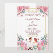 Invitation Luxueux Boho Floral Mariage (Devant / Derrière)
