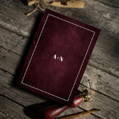 Invitation Luxueux Bourgogne Élégant Cadre Mariage islamique