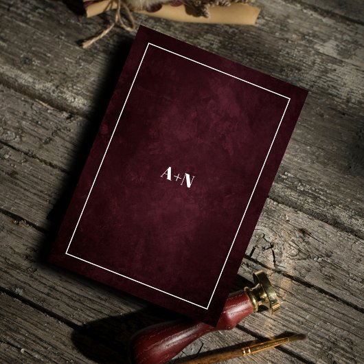 Invitation Luxueux Bourgogne Élégant Cadre Mariage islamique