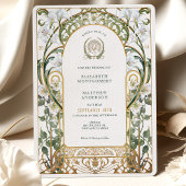 Invitation Luxueux Calla Lily Antique Gold Floral Mariage
