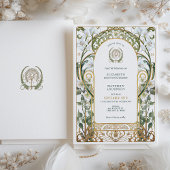 Invitation Luxueux Calla Lily Antique Gold Floral Mariage