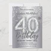 Invitation Luxueux Diamond 40e anniversaire Fête (Devant)
