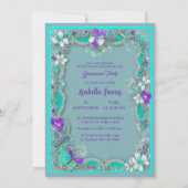 Invitation luxueux et luxueux papillons violets modernes (Dos)