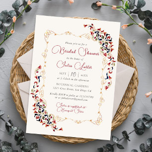 Invitation Luxueux floral botanique paisley douche de mariage