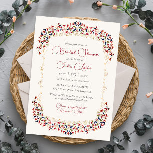 Invitation Luxueux floral botanique paisley douche de mariage