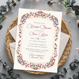 Invitation Luxueux floral botanique paisley douche de mariage