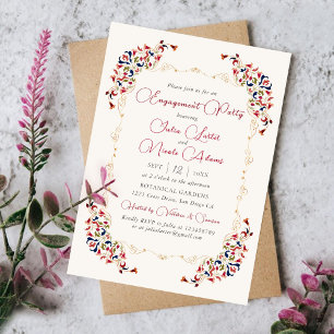 Invitation Luxueux floral botanique paisley engagement fête