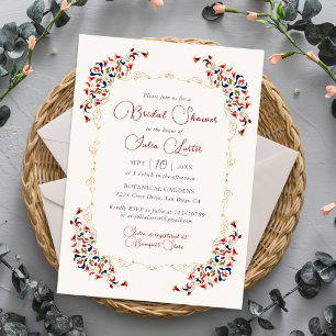 Invitation Luxueux floral botanique Paisley Shower de mariage