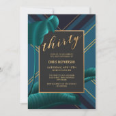 Invitation Luxueux Foliage Tropical 30e fête d'anniversaire (Devant)