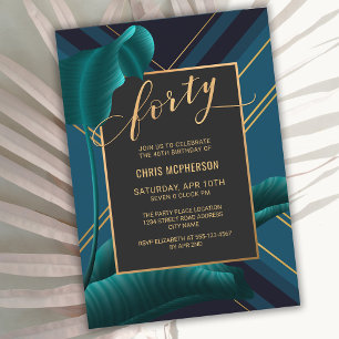 Invitation Luxueux Foliage Tropical Foliage 40e anniversaire