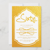 Invitation Luxueux Gold Script 60E fête d'anniversaire (Devant)