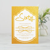 Invitation Luxueux Gold Script 60E fête d'anniversaire (Debout devant)