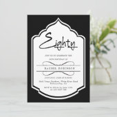 Invitation Luxueux Gold Script 80E fête d'anniversaire (Debout devant)