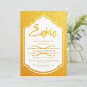 Invitation Luxueux Gold Script 80E fête d'anniversaire (Debout devant)