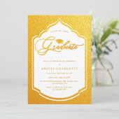 Invitation Luxueux Gold Script Graduation Party (Debout devant)