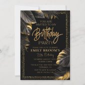 Invitation Luxueux Golden Feuilles 30e anniversaire (Devant)