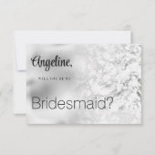 Invitation Luxueux gris blanc marbre argenté Bridesmaid (Devant)
