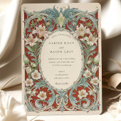 Invitation Luxueux Lys blancs Art Nouveau Mariage