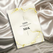 Invitation Luxueux Marble Or Texture Mariage islamique