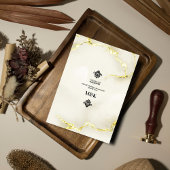 Invitation Luxueux Marble Or Texture Mariage islamique