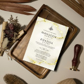 Invitation Luxueux Marble Or Texture Mariage islamique