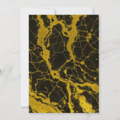 Invitation Luxueux Marbre Noir & Or Sweet 16 Anniversaire (Dos)