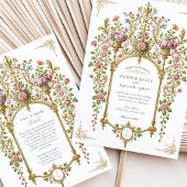 Invitation Luxueux Mariage baroque or Floral