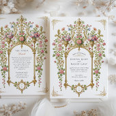 Invitation Luxueux Mariage baroque or Floral