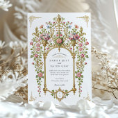 Invitation Luxueux Mariage baroque or Floral