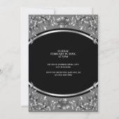Invitation Luxueux Mariage de feuillage de sculpture d'argent (Dos)