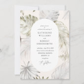 Invitation Luxueux Mariage de feuillage Tropical (Devant)