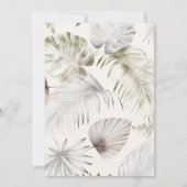 Invitation Luxueux Mariage de feuillage Tropical (Dos)