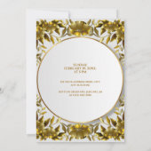Invitation Luxueux Mariage de Foliage Gravé Or (Dos)